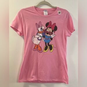 Disney Pink Women’s T-Shirt with Minnie and Daisy, xs
